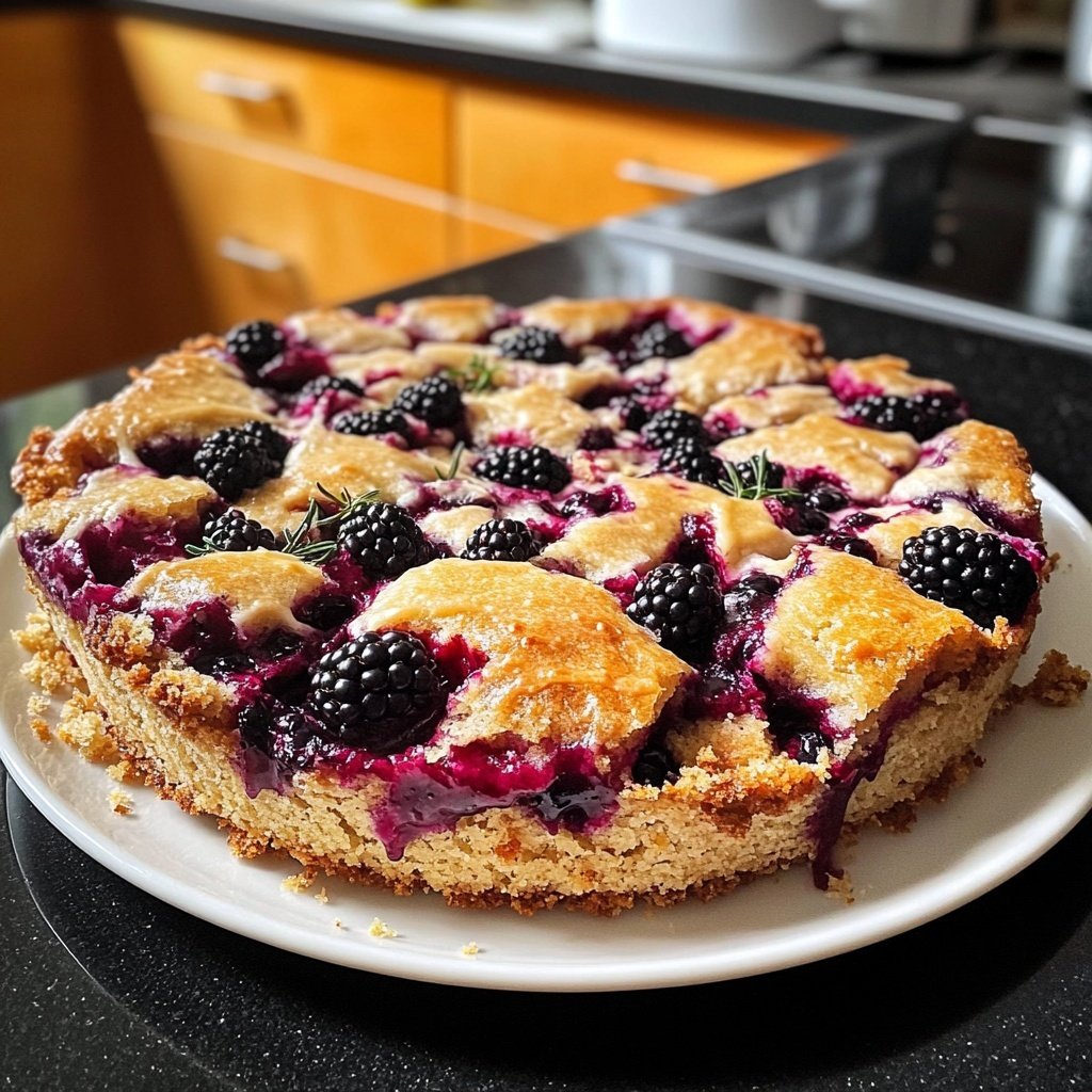 Steinbock Brombeere Thymian Kuchen