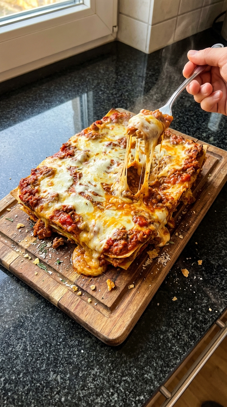 Zweifarbige Hackfleisch Lasagne