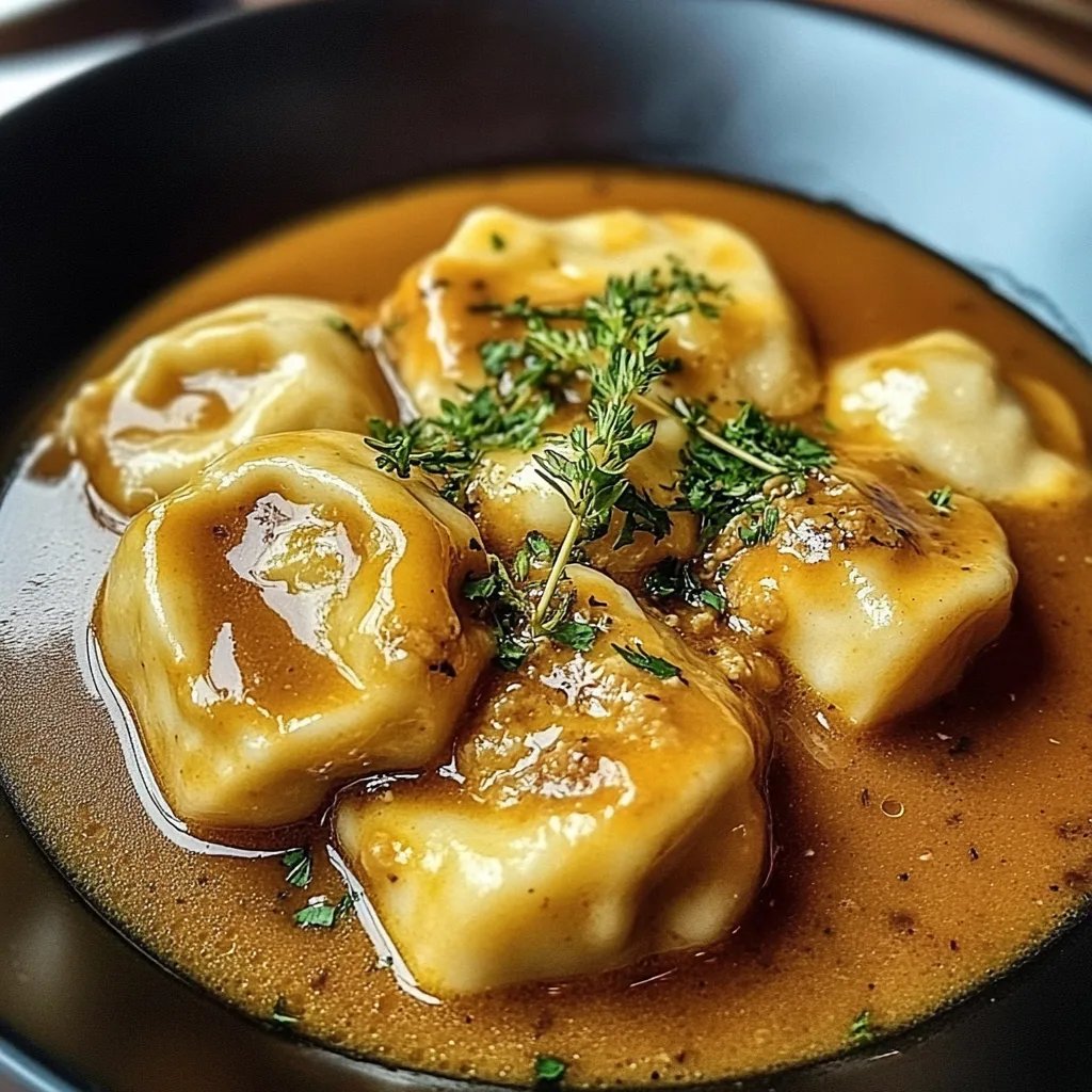 Butterzartes Rahmgulasch mit Serviettenknödel