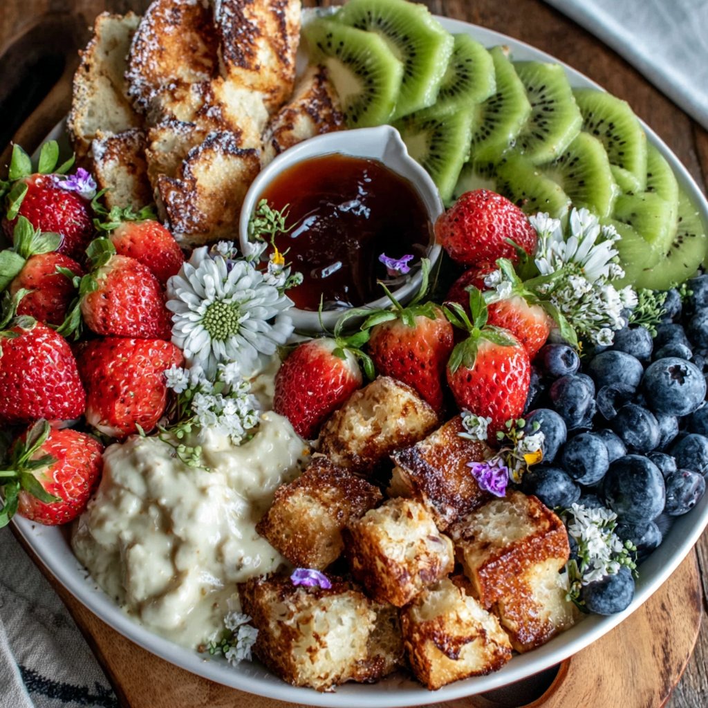 Blütenfrühstück mit Obst