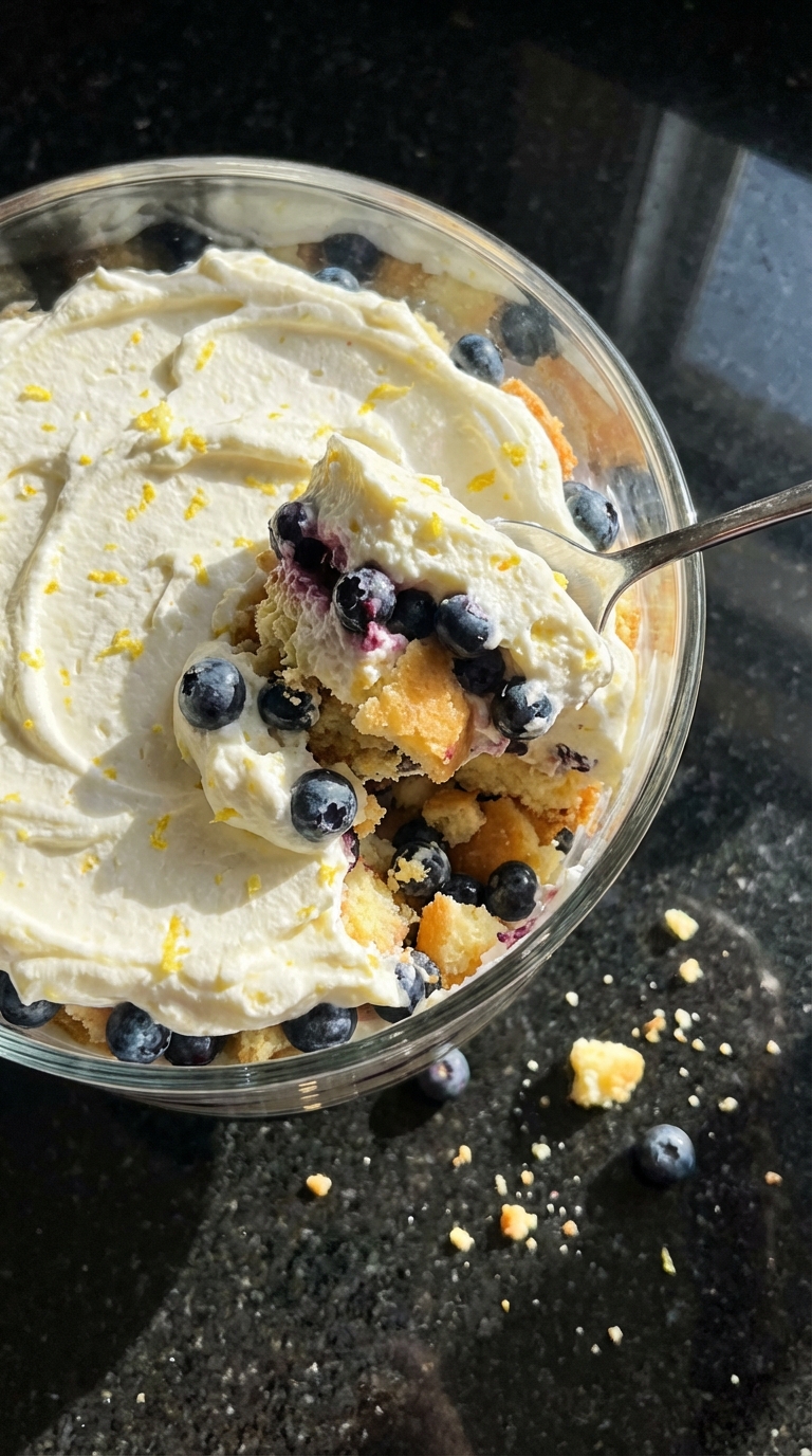 Zitronen Heidelbeer Shortcake Trifle​