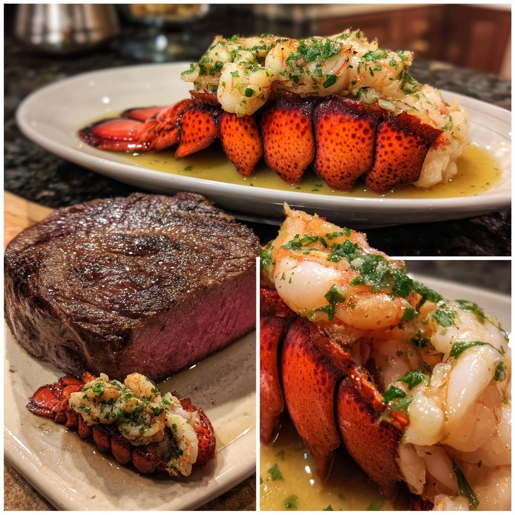 Klassisches Surf and Turf Festmahl