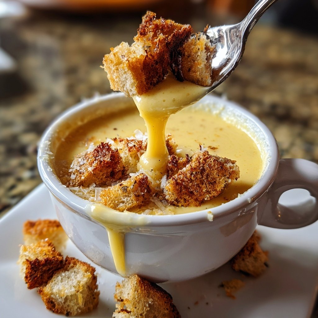 Cremige Maronensuppe mit knusprigen Croûtons​