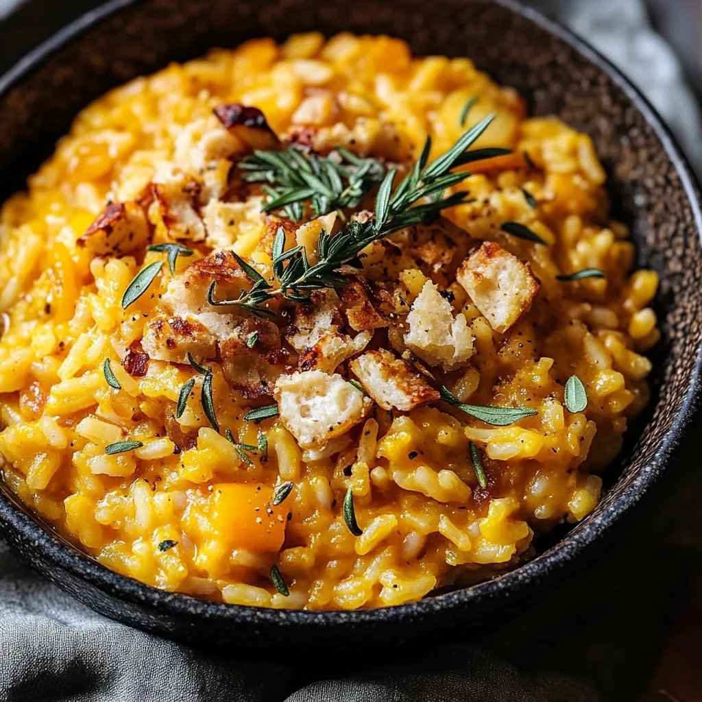 Gerösteter Butternut-Kürbis-Risotto mit Salbei und Pekannüssen
