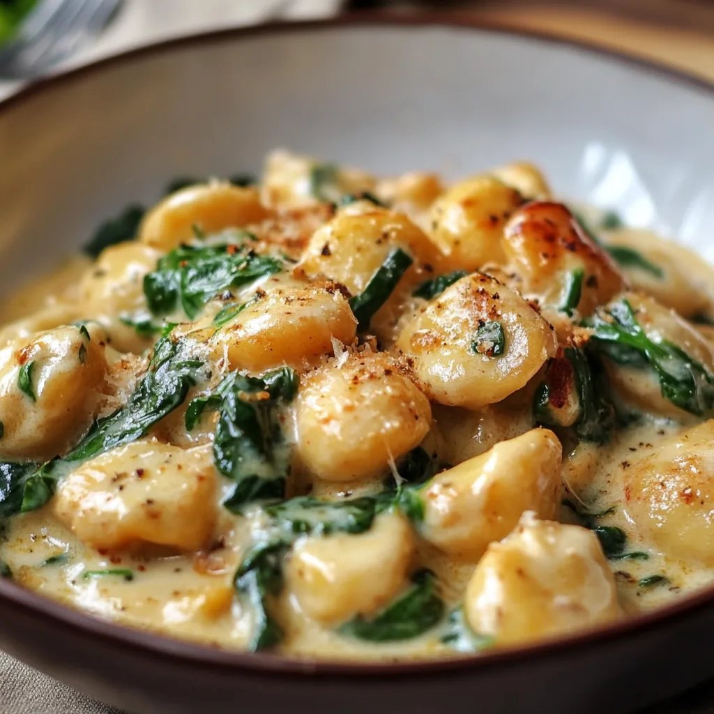 Gnocchi mit Pilzen und Spinat