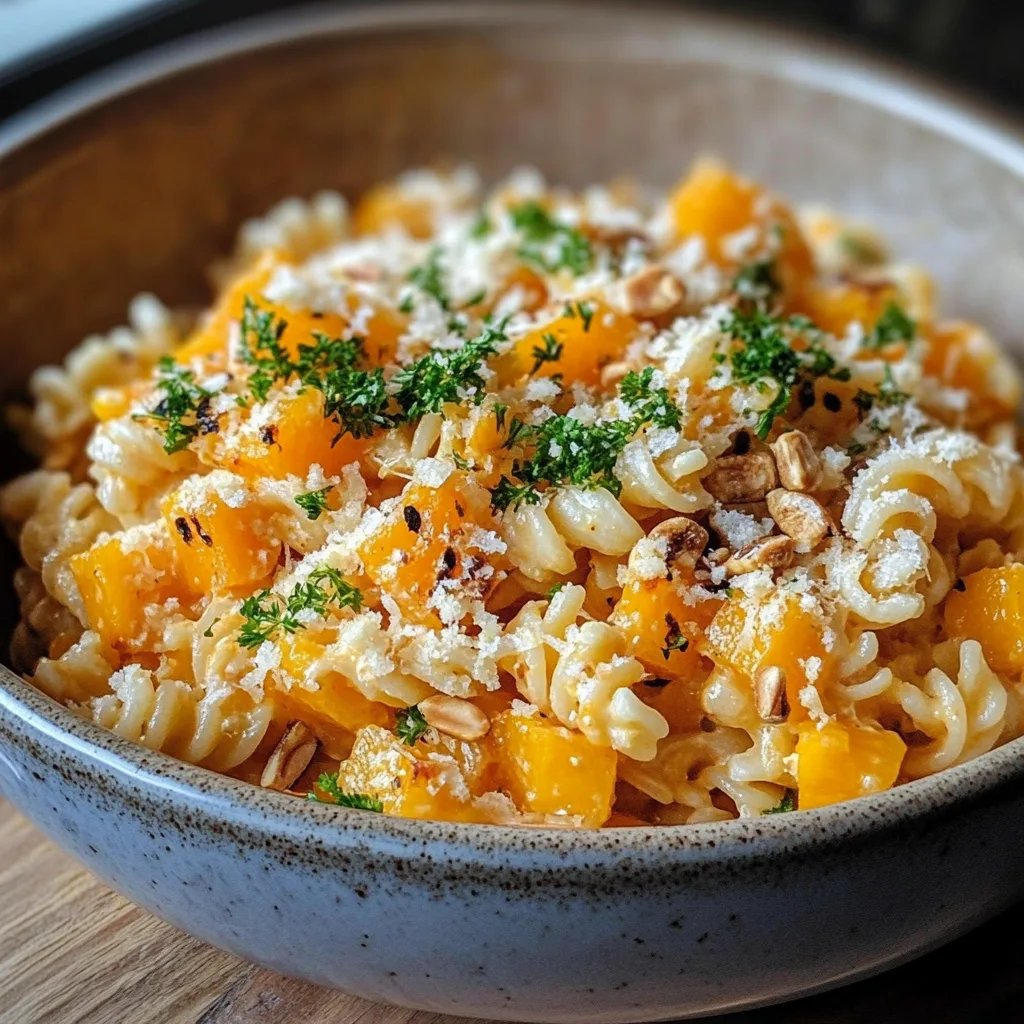 Schnelle Feta-Kürbis-Pasta
