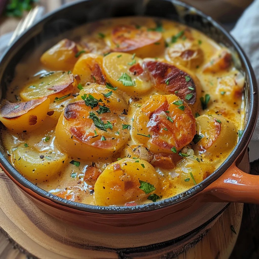 Kartoffelgulasch mit Würstchen