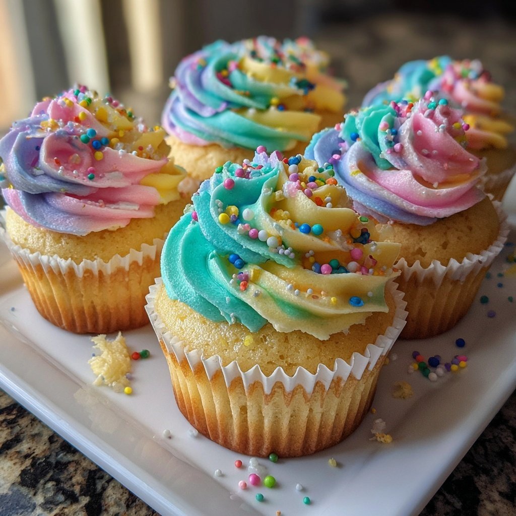 Frühjahr Regenbogen Cupcake Vergnügen