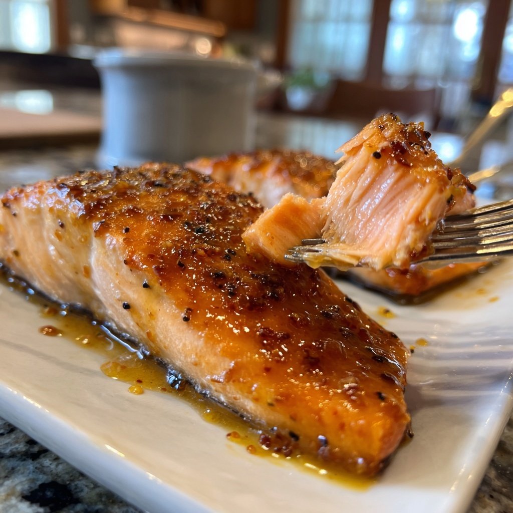 Ahornsenf glasierter Lachs Filet