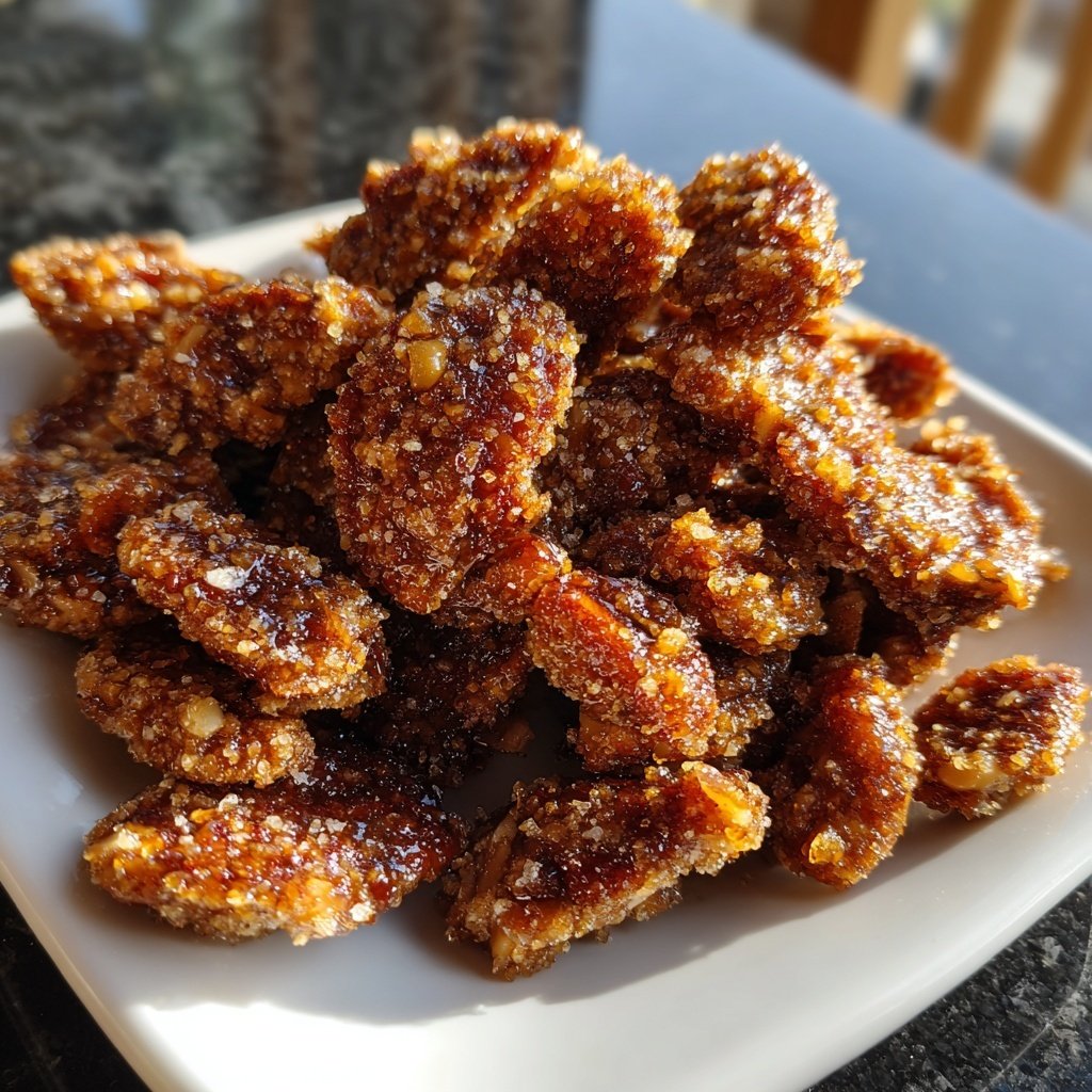 Gebrannte Mandeln mit braunem Zucker und Meersalz