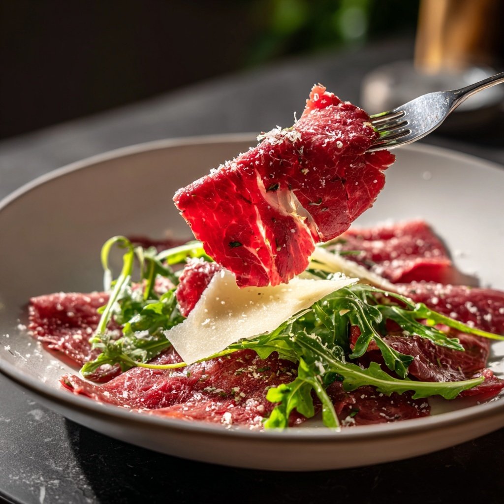 Carpaccio vom Rind mit Parmesan und Rucola