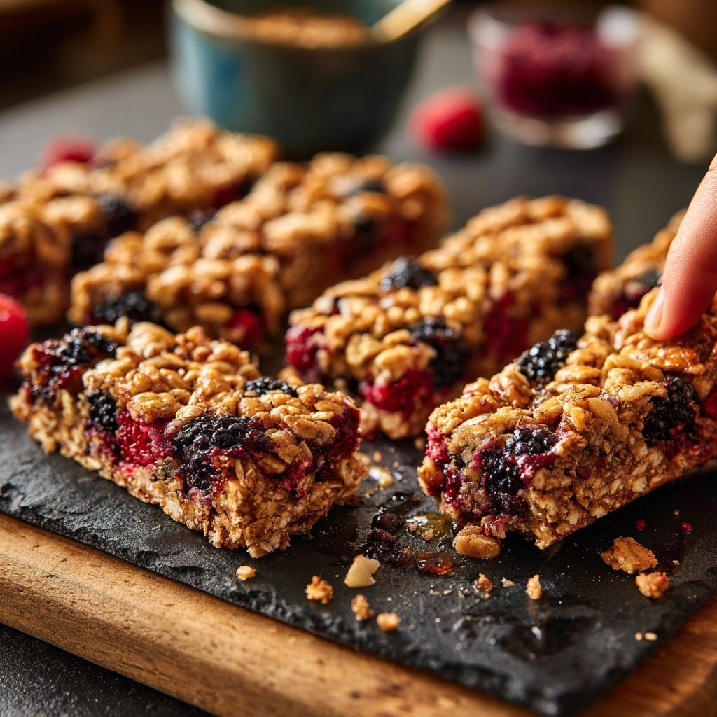 Nussige Hafer- und Beerenriegel