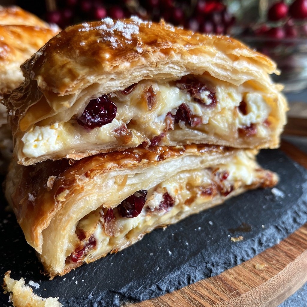Cranberry Feta Blätterteig Kränze