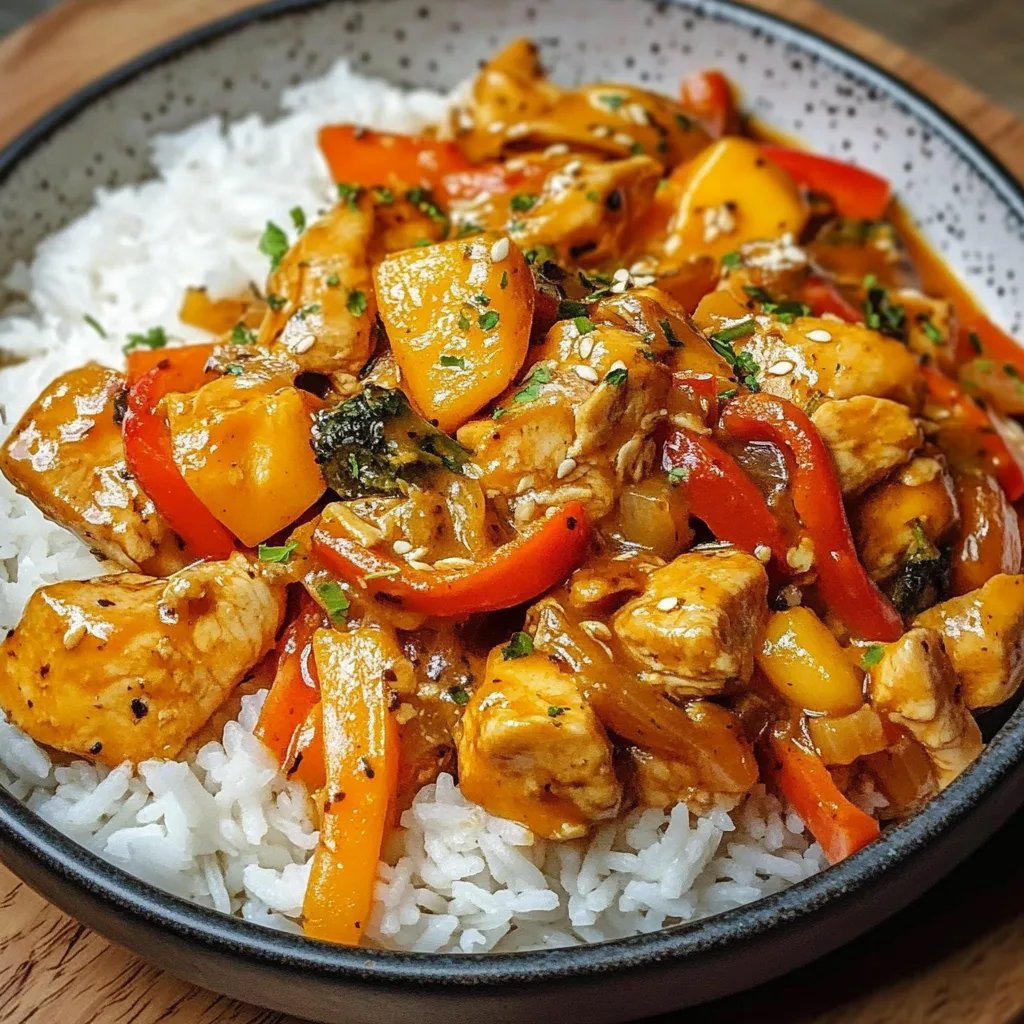 Kürbis Hähnchen Pfanne mit Reis