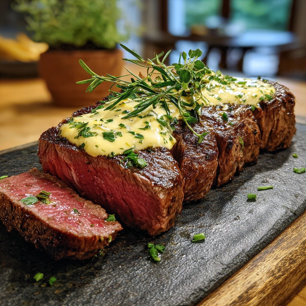 Steak mit Bourbon Knoblauch Creme